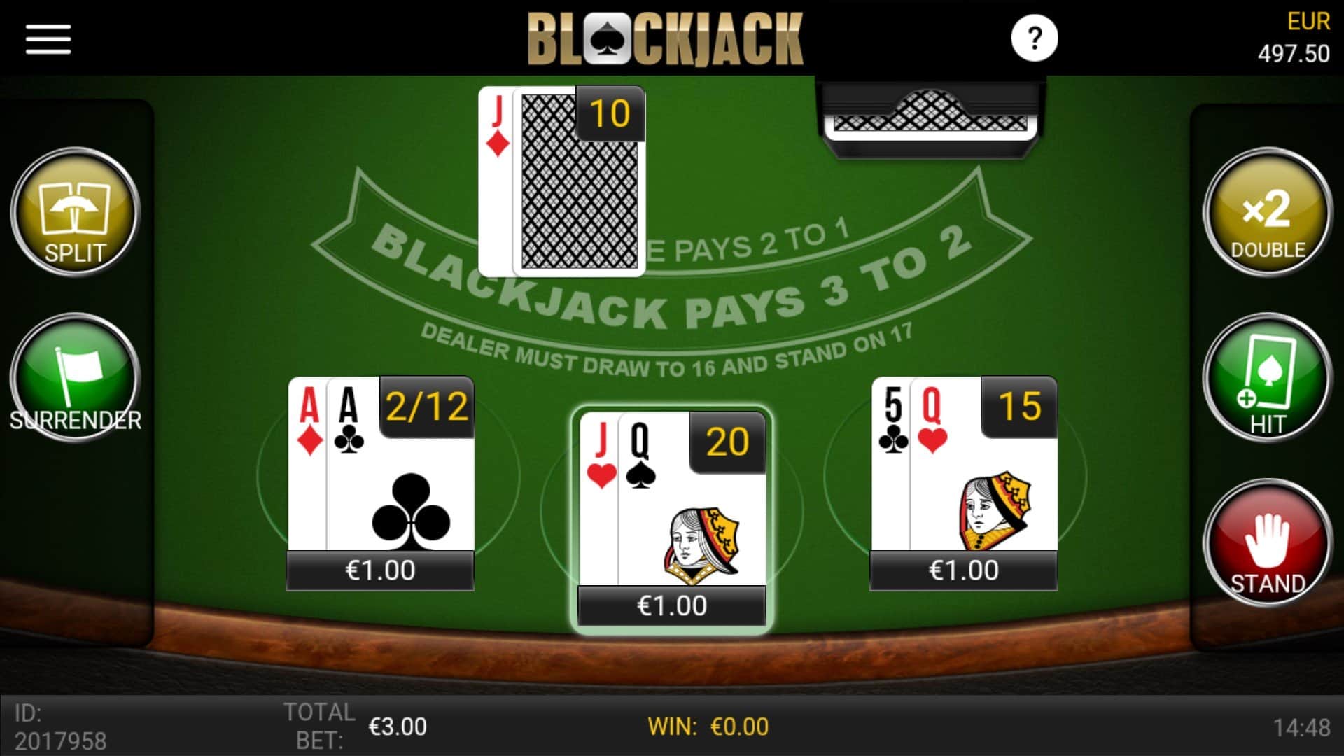 classic speed blackjack